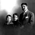 With his father and brother